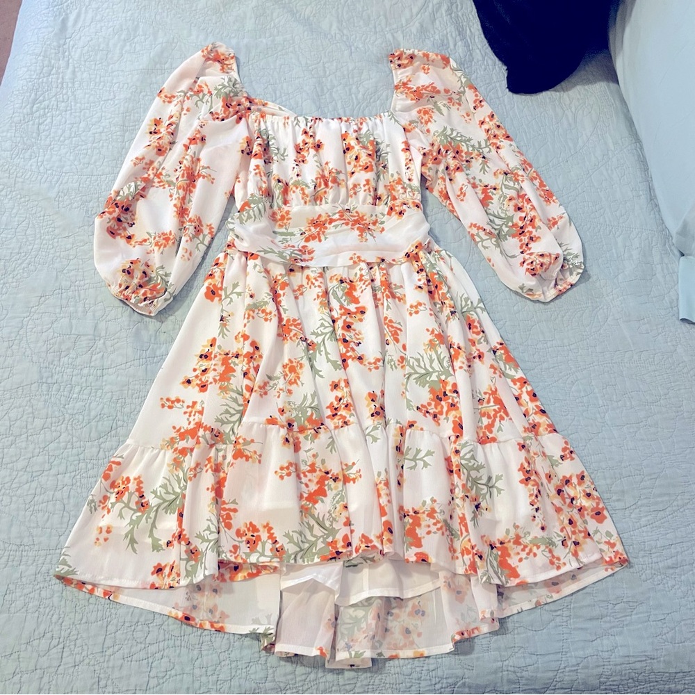 Exlura flouncy white spring dress